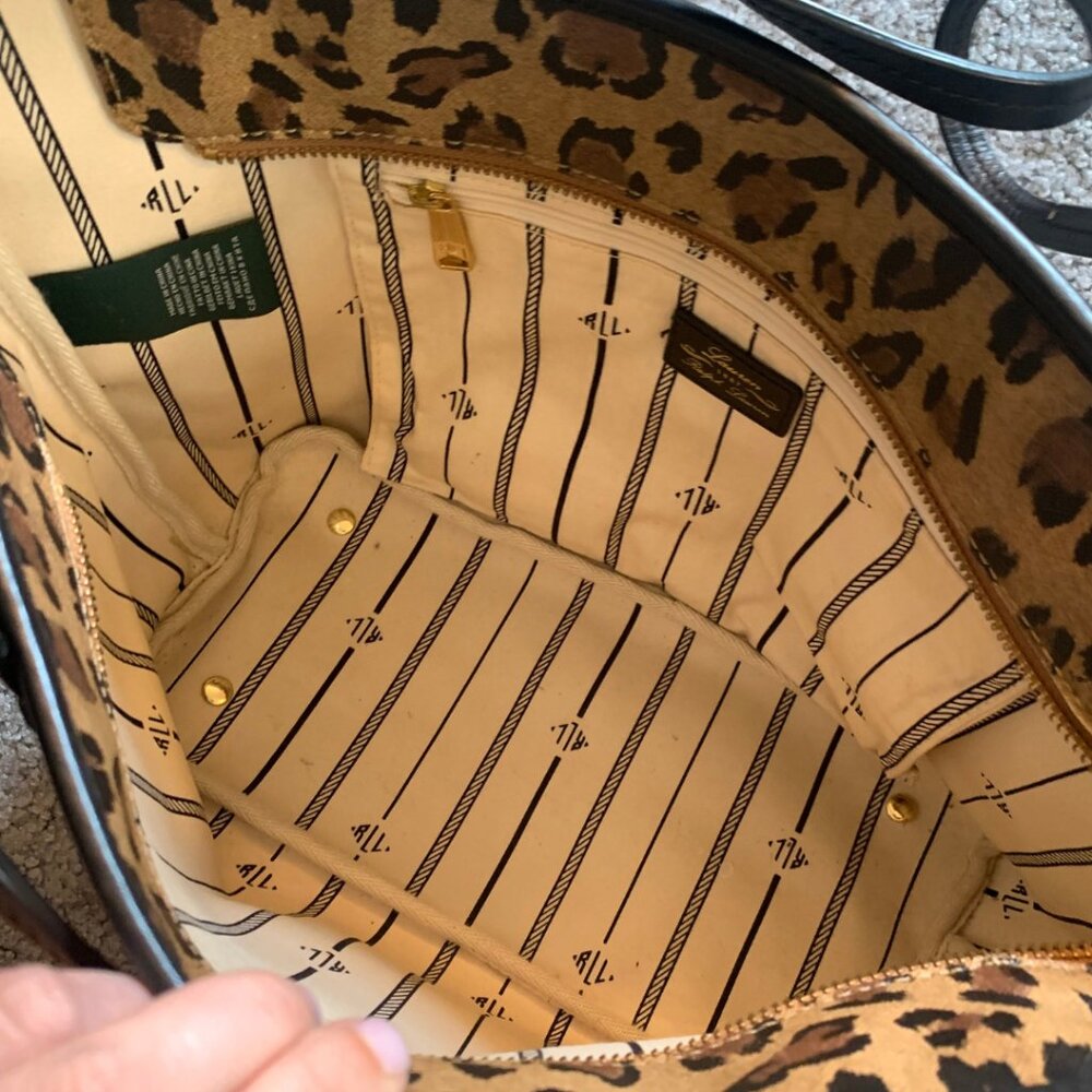 Lauren Ralph Lauren Leopard Print Tote Bag - Brown and Black - Picture 6 of 14